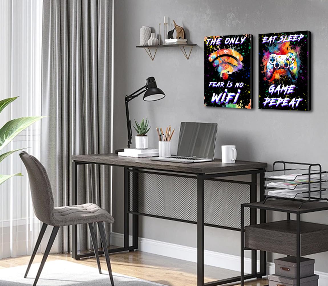Set di 3 poster con cornice per la stanza dei ragazzi, decorazione da parete con graffiti, decorazione per la stanza dei giochi, stampa di videogiochi, regalo artistico per bambini e ragazzi,