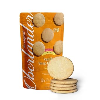 Oberlander Gluten Free, Certified Kosher For Passover, Snackable,#34;SUGAR FREE" Vanilla Snap Cookie, Dairy Free, Soy Free, Vegan, 5.5oz