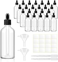 Vista 1 de Tessco for you Paquete de 20 botellas de vidrio con cuentagotas de 3.4 onzas, botellas de tintura de vidrio de 3.4 fl oz con cuentagotas con embudo