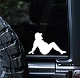 Sunset Graphics & Decals Mud Flap Man Decal Vinyl Car Sticker Funny Trucker Fat Joke Sexy | Cars Trucks Vans Walls Laptop | White | 5 inch | SGD000132