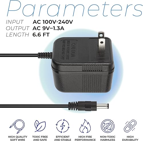 Miniatura 5 de 9VAC AC-AC Adaptador Cargador para Digitech RP100 RP150 RP200 RP300 RP350 RP3 RP250 RP200A RP250 RP255 RP350 RP300A RP355 Pedal de guitarra Multi