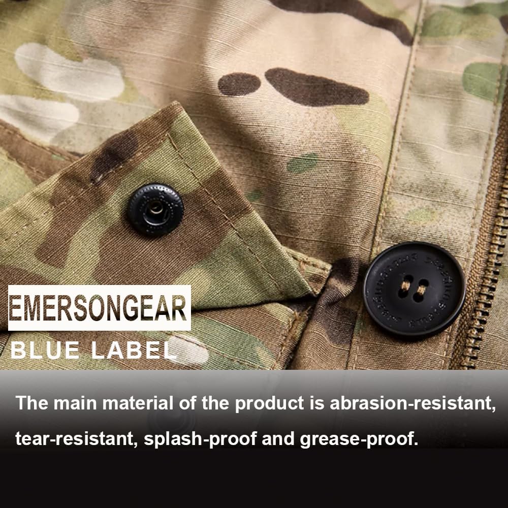 EMERSONGEAR Men's Military Tactical Jacket,Camo Light Weight Performance Top Jacket for Outwear Sports Hiking Hunting