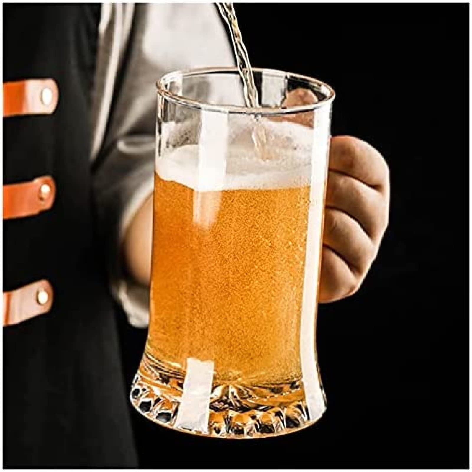 Bierkrüge aus Glas, Bierkrug aus Glas, traditionelles Bierkrug-Set, Bierkrüge mit Griffen, gefrierbare Biergläser, Bierkrug-Set mit 2–20 Unzen Pint-Becher, Bierkrug