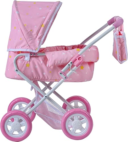 Miniatura 6 de Olivia's Little World - Cochecito de cuna para muñeca de bebé, cochecito de bebé para niñas de 3, 4 y 5 años, cochecito de juguete para niños