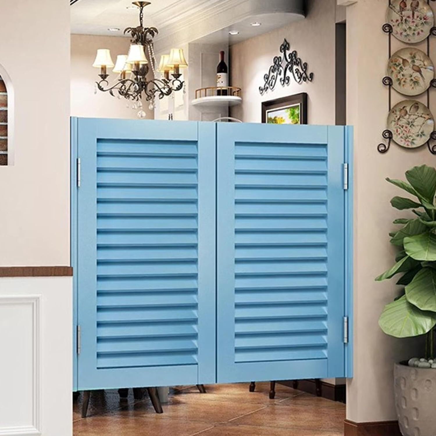TIST Modern Double Swinging Doors, Auto Close Cafe Door, Interior Living Room Restaurant Half Waist Door (Size : W95xH90cm(37 3/8" x35 3/8"))