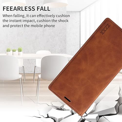 Miniatura 7 de ZZXX Funda para Samsung Galaxy S22 Ultra con bloqueo RFID, ranura para tarjetas, función atril, magnética, de piel suave, plegable, para Samsung