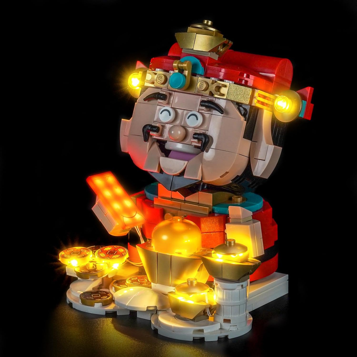 BrickBling LED Light Kit Compatible with Lego Fortune Master, Creative Lighting Compatible with Lego Spring Festival 40864 (Not Included The Model) (40864)