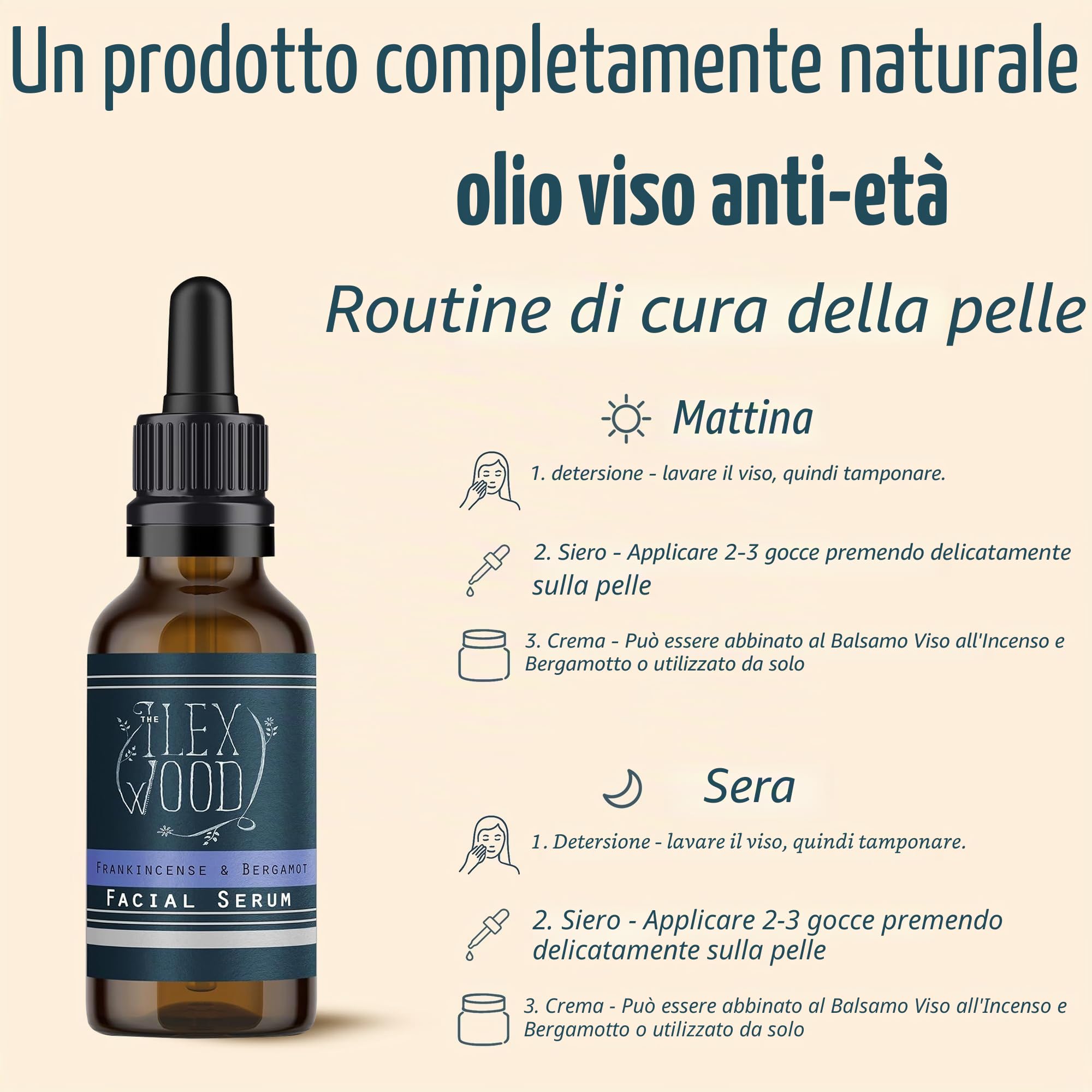 Set regalo con franchincenso e bergamotto │ Crema viso e siero, realizzati a mano, 100% naturali, vegani, idratanti, antietà, cruelty free, senza olio di palma, senza plastica