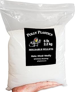 Polly Plastics Moldable Plastic Pellets for Cosplayers and Hobbyists in EZ Grip Jar with Idea Booklet (80 oz)