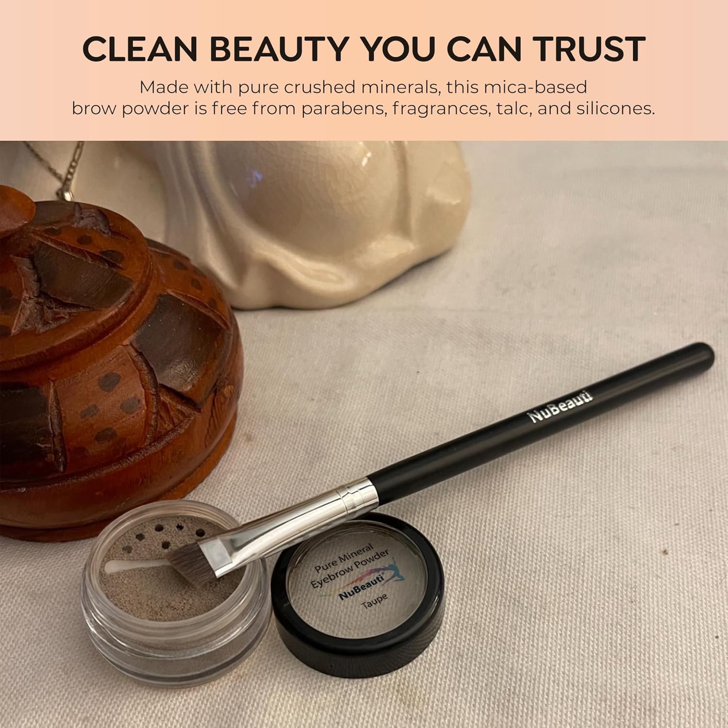 Natural Eyebrow Powder Kit Mica Brow Powder Makeup Kit with Professional Angled Brush 10 Natural Shades No Parabens or Chemicals Eyebrow Shaper Kit