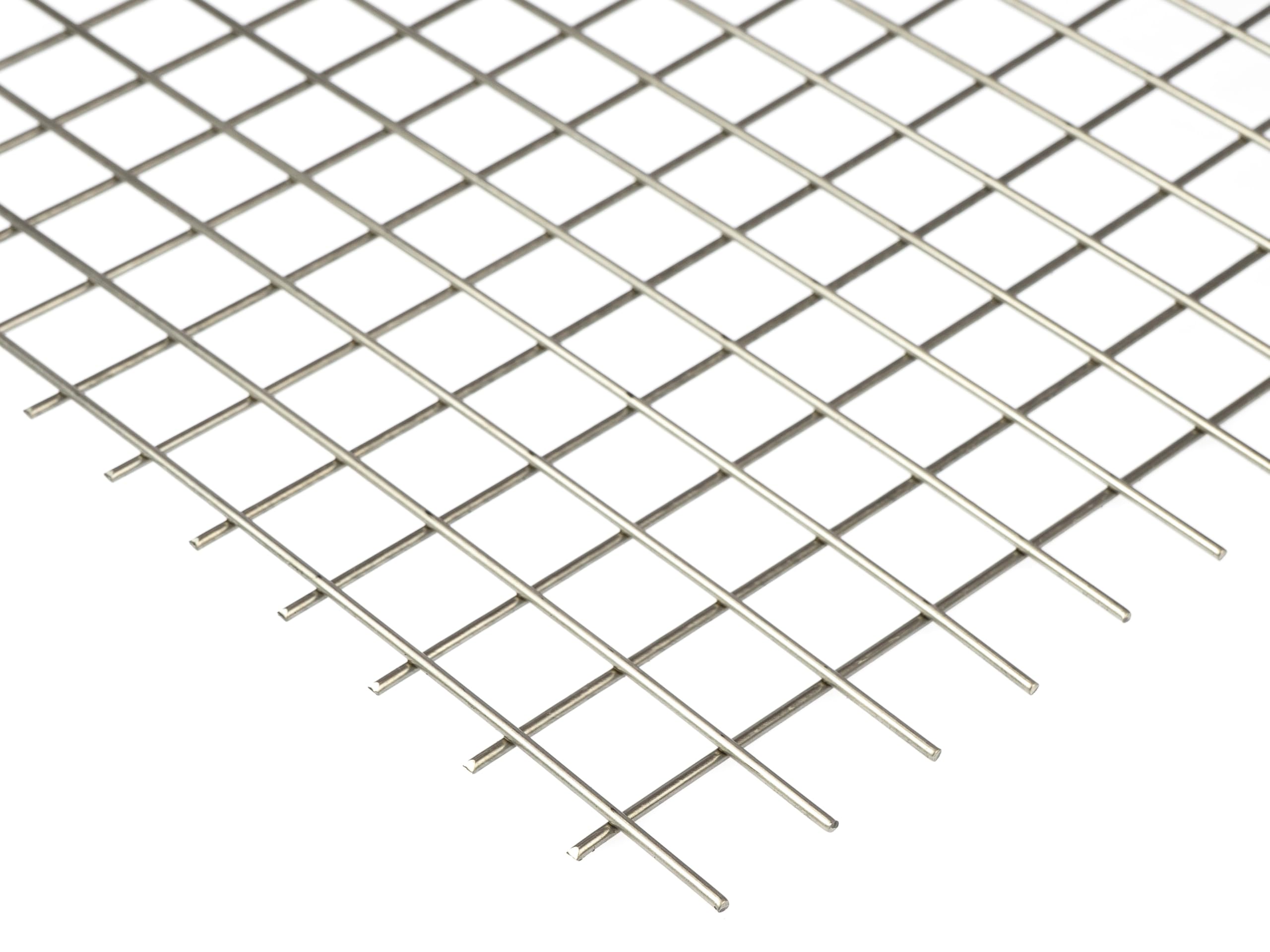 Edelstahl Gitter Schweißgitter 20x20mm Maschen 2mm dick Edelstahl roh - Zuschnitt nach Maß (1000 mm x 500 mm)