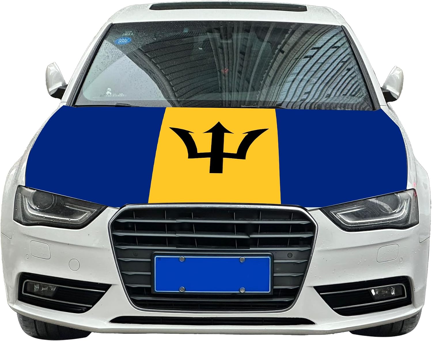 4x5 Ft Barbados Country Nation Car Hood Cover Flag Super Elastic Washable UV Resistance Engine Cover Decoration Event Item, Fai-020