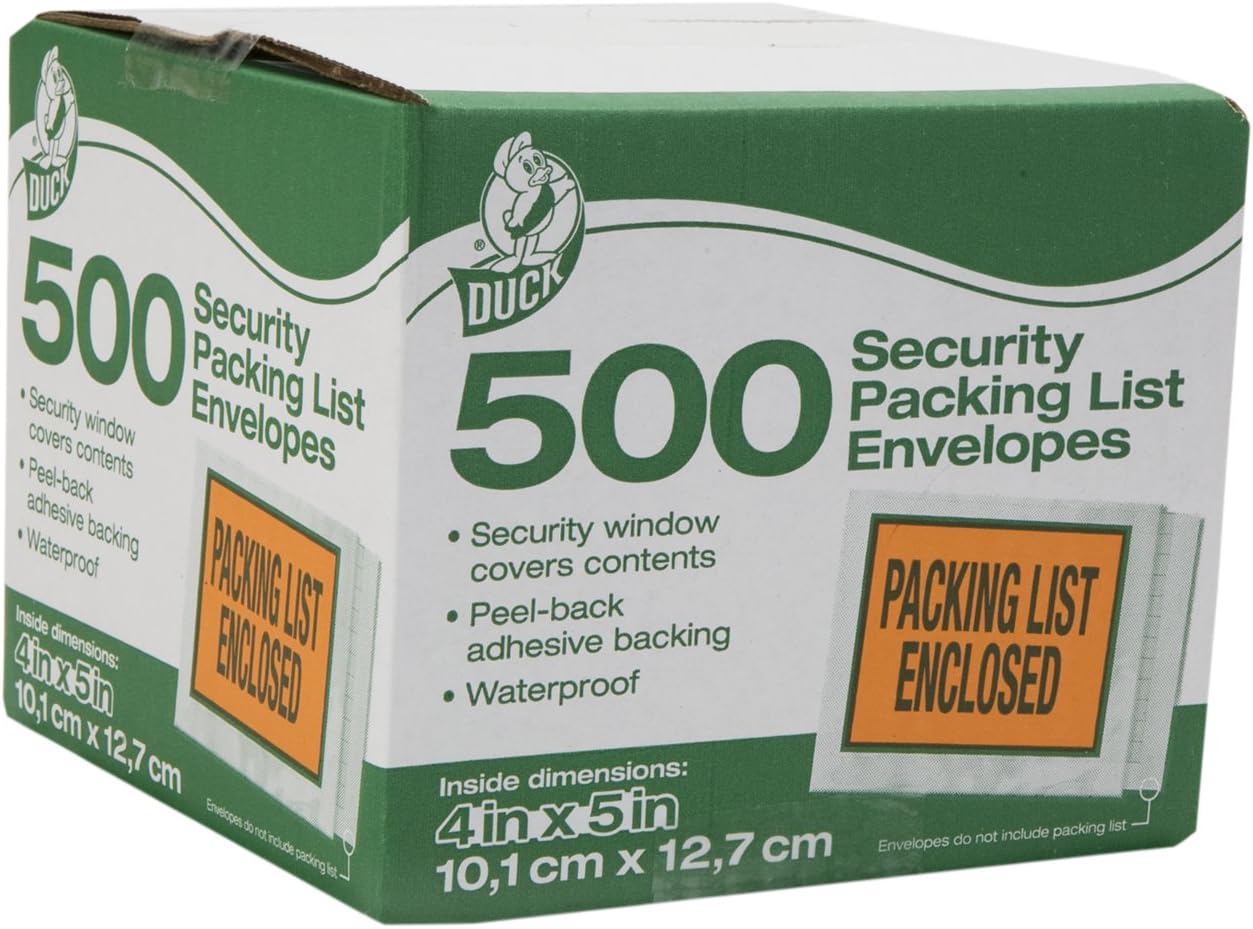 Duck Brand Clear View Packing List Envelopes, 5.5 x 4.5-Inch, 500-Count (394743) : Office Products