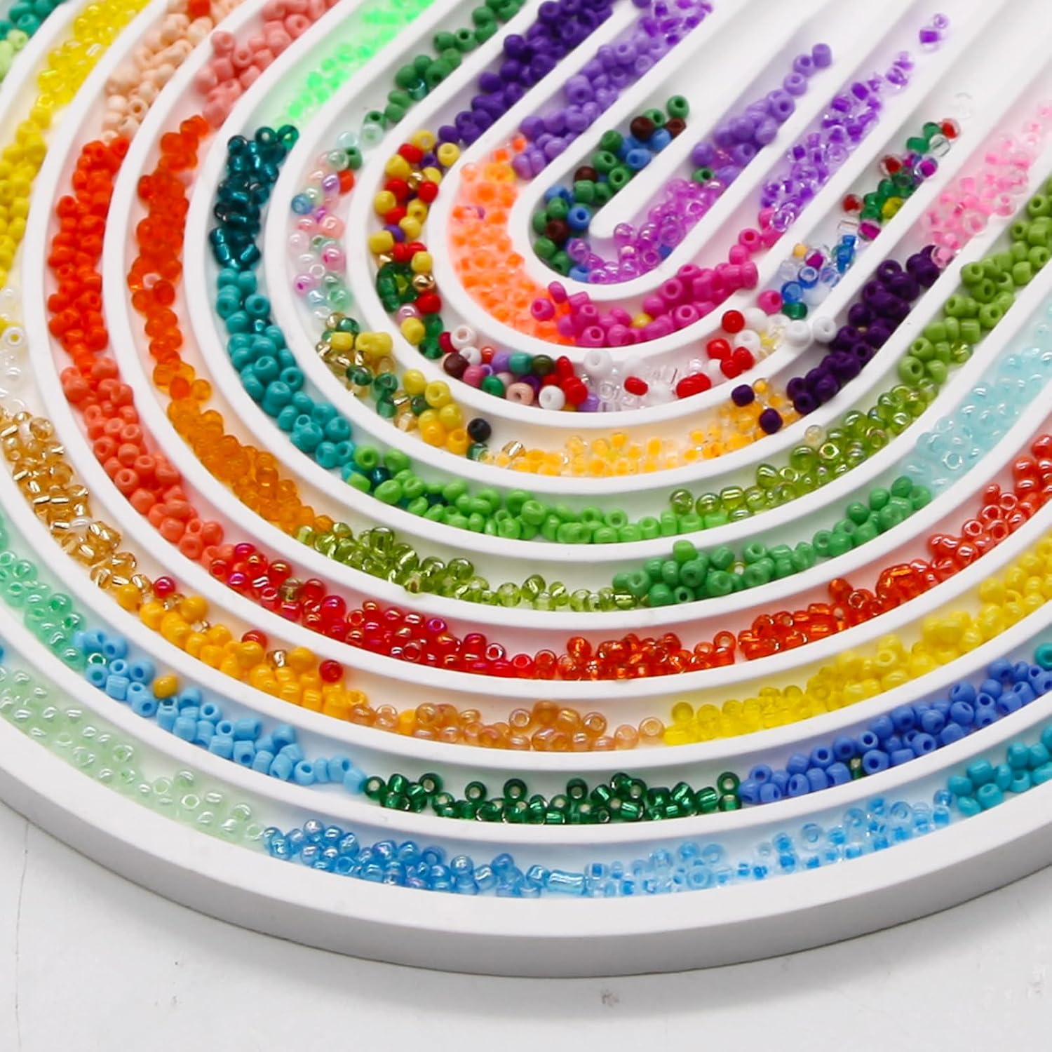 EuTengHao 3mm Glass Seed Beads for Bracelet Making Kit, 8/0 Small Craft Beads for Bracelet Necklaces Crafting Jewelry Making Supplies (36000Pcs,144 Colors) - Image 6