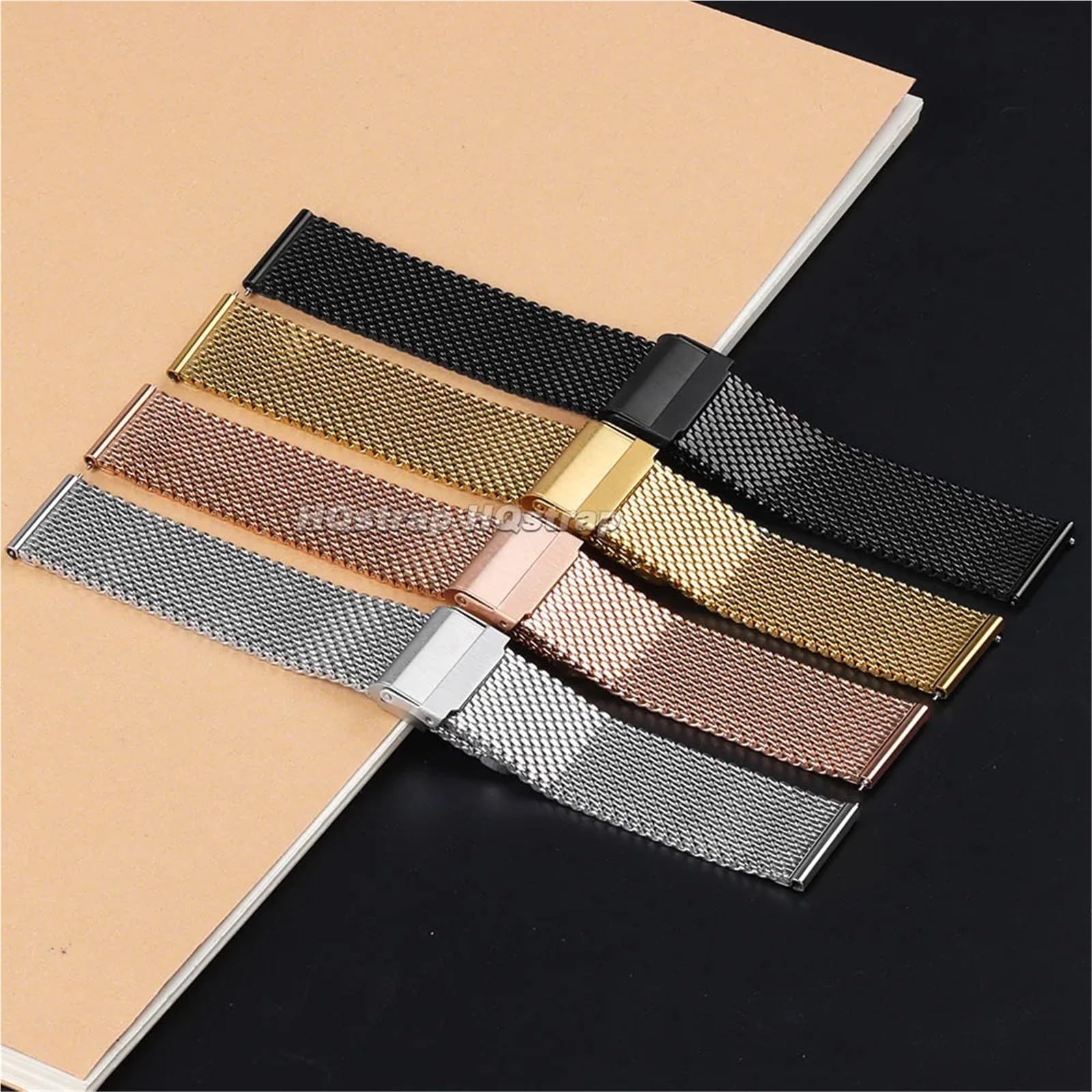 1,0 mm Milanaise-Mesh-Armband, 18 mm, 20 mm, 22 mm, 24 mm, Uhrenarmband, 3 mm Dickes Edelstahl-Armband, universelle Faltschließe