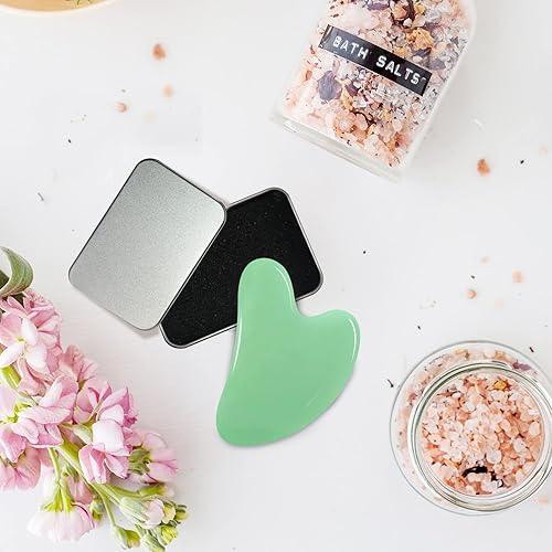 Miniatura 5 de dingdongbro Herramienta facial Gua Sha Gua Sha natural piedra de jade real tabla facial Gua Sha para terapia de acupuntura spa tratamiento de punto