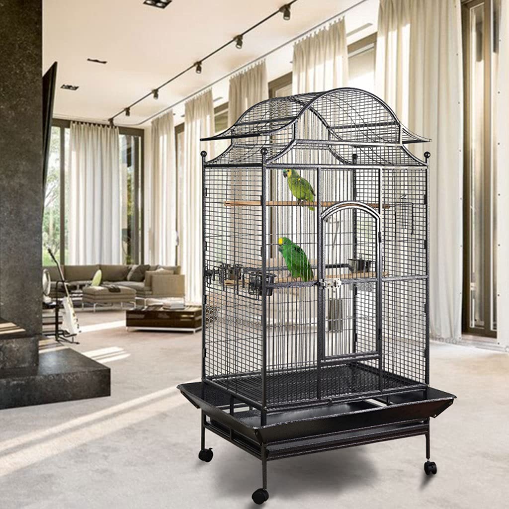 Gabbia per Uccelli Casa del cockatiel della gabbia della gabbia del grande uccello della famiglia con la gabbia di allevamento della tazza di alimentazione adatta for i greggi di uccelli Gabbie
