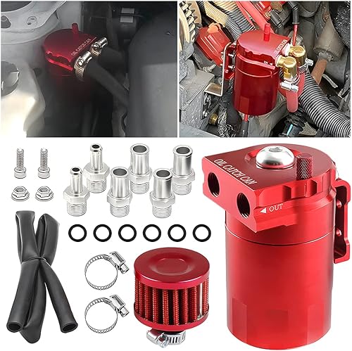 Miniatura 1 de AICEL Kit de lata de aceite desconcertado, separador de aceite de automóvil desconcertado con pulido de aluminio, con kit de manguera de línea de