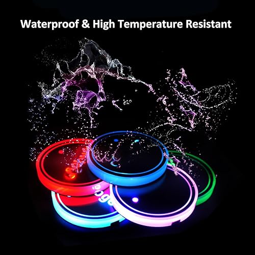 Miniatura 7 de Paquete de 2 posavasos con luz para portavasos de automóvil, portavasos con luces LED para automóvil, portavasos LED para automóvil, portavasos LED