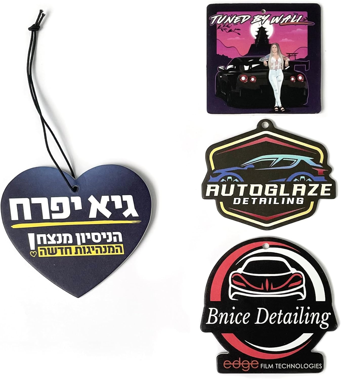 250Pcs Custom Car Air Fresheners in Bulk with Your Logo Text Photo Contact Info Qr Code Personalized Promotional Car Air Fresheners Gifts for Business and Event
