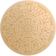 Handcrafted Star Pendulum Board Wooden Dowsing Board Divination Metaphysical Message Board for Witchcraft Round Shape  Pack of 1, Size 12 inch 12 inch