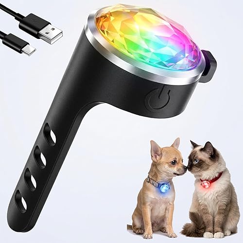 2-Pack Dog Collar Lights, Yesbular USB-C Rechargeable Dog Light Clip-On, Waterproof LED Pet Safety Light with Adjustable Silicone Strap for Night