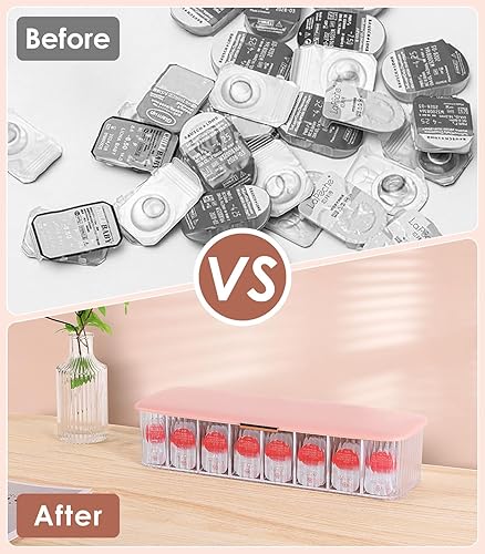 Miniatura 2 de MoKo Estuche organizador de almacenamiento de lentes de contacto cosméticos con compartimento, duradero, simple, desechable, diario, para lentes de
