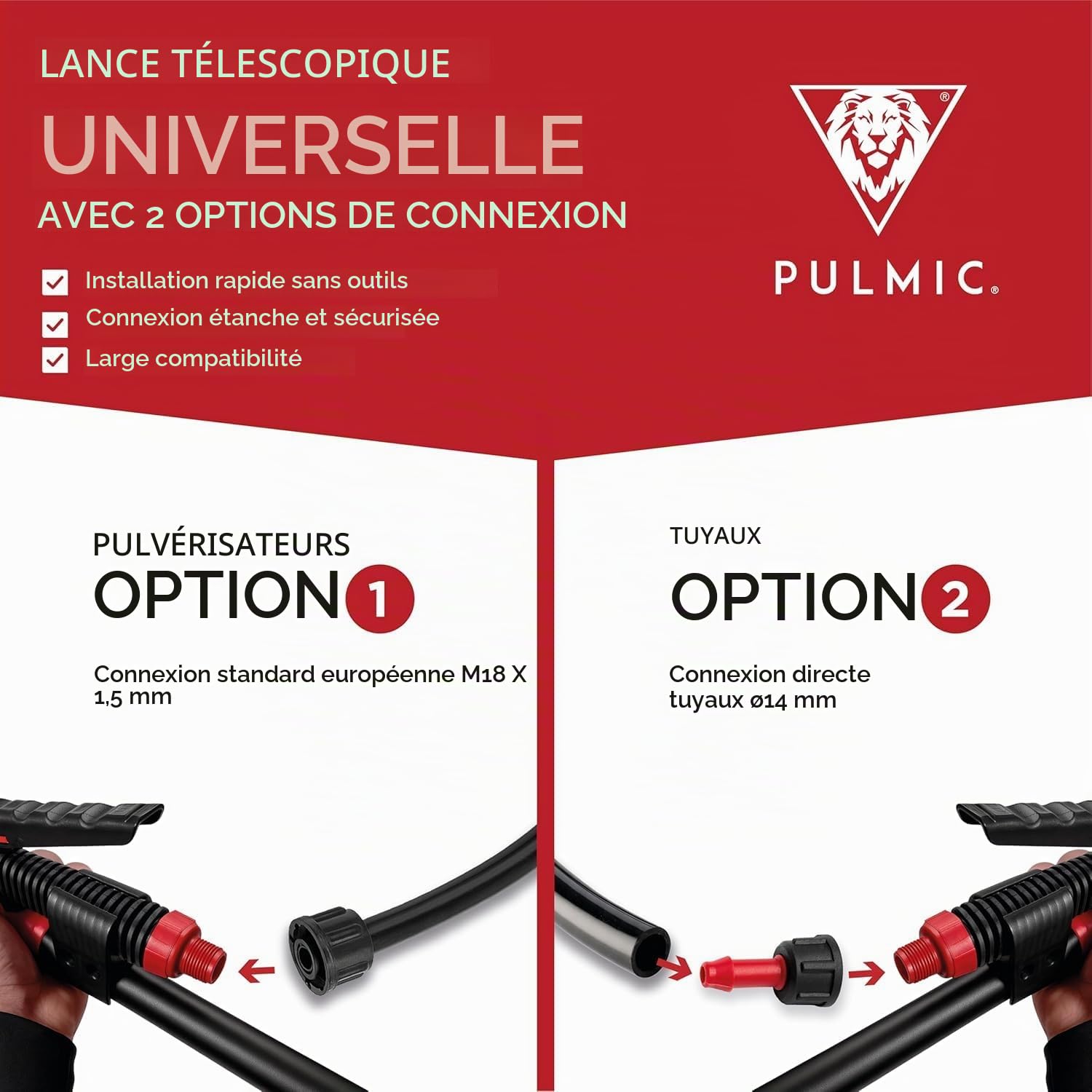PULMIC Pulvérisateur à Dos 16L Professionnel + Lance Télescopique 5m, Pulvérisateur Agricole Manuel pour Herbicide et Insecticide, Pulvérisateur Haute Pression avec Lance Extensible