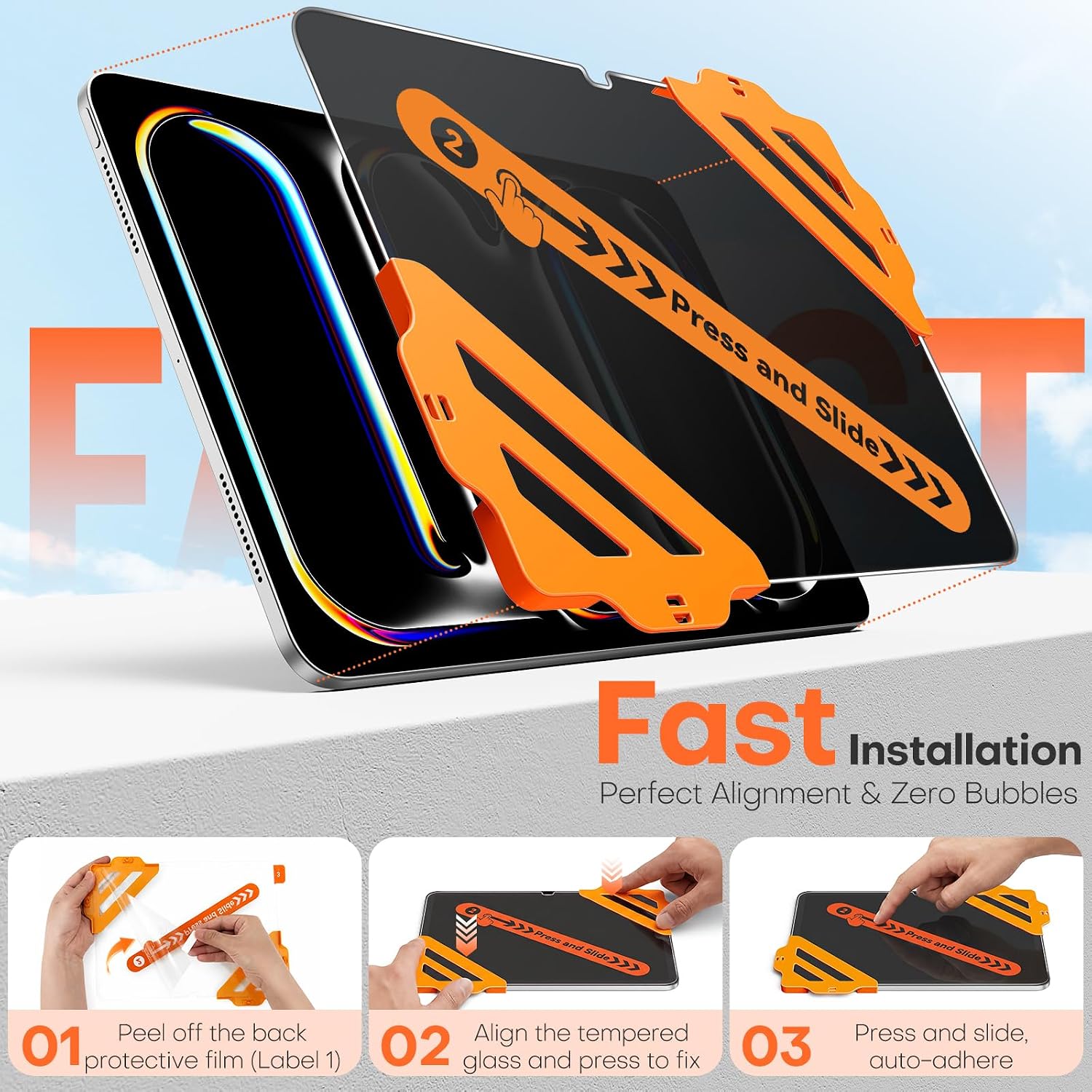OMOTON Privacy Screen Protector for iPad Pro 11 Inch M5/M4 (6th/5th Gen) image 3