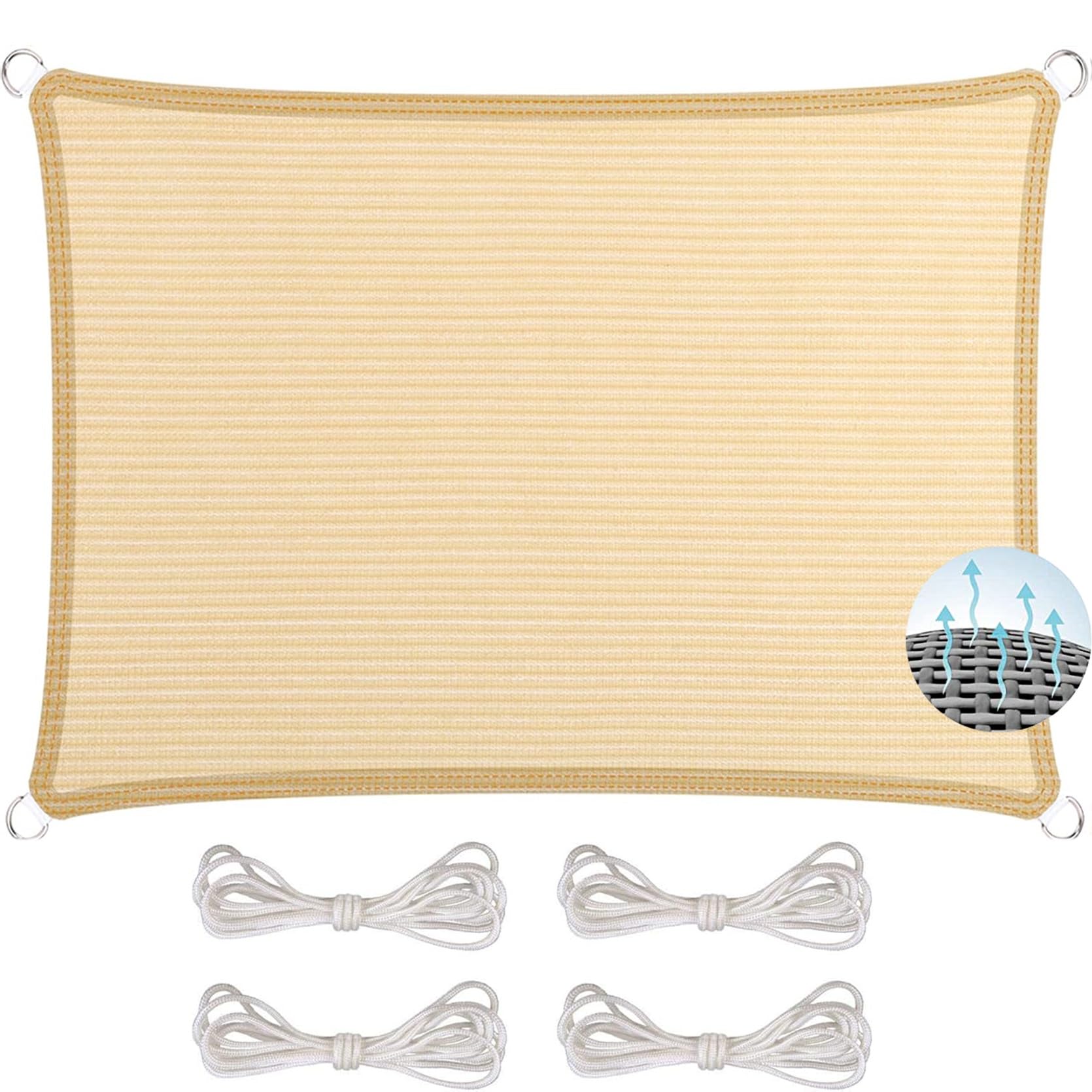 Toile ombrage auvent perméable résistant voiles ombrages balcon beige