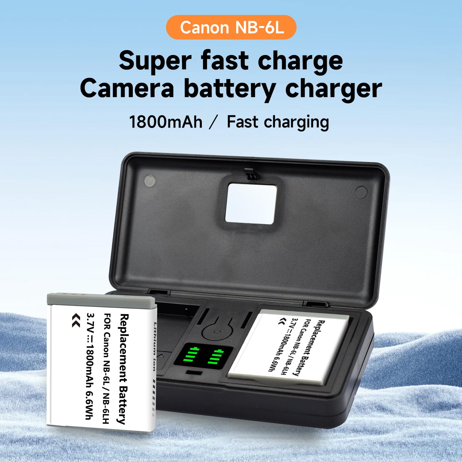CITYORK 2 Stück NB-6L NB-6LH Akku und Ladegerät für Canon PowerShot SX710 HS, SX700 HS, SX540 HS, SX530 HS, SX520 HS, SX510 HS, SX500 HS, SX280 HS, SX270 HS, SX280 HS, SX260 HS Kameras