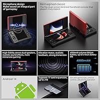 Vista 8 de Aivuidbs RG DS Foldable Handheld Game Console RK3568 Anbernic RG DS Android 14 System two-Player Joystick Top and Bottom Dual Screen 4 inch OCA Full