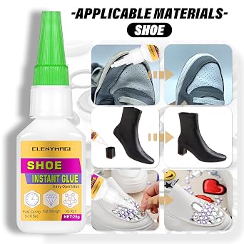 Shoe Glue, Fast Drying Shoe Glue for Sole Repair, with Anti Clog Cap, Waterproof, Heat-Resistant Strong Adhesive for Boot, Sneakers, Sandals, Hight Heels and More