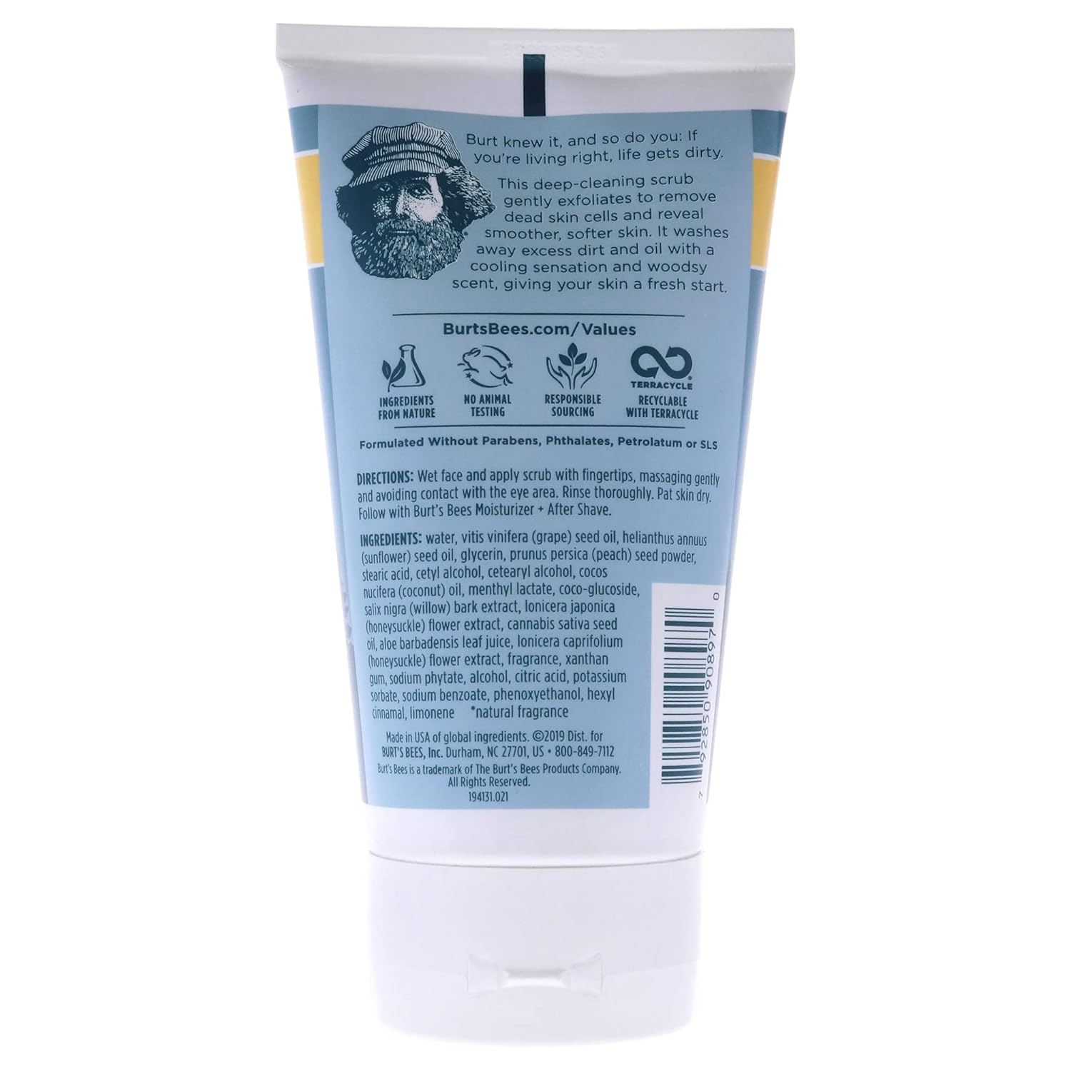 Burts Bees Cooling Face Scrub Men 4 oz - Image 2