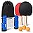 XGEAR Anywhere Ping Pong Equipment to-Go Includes Retractable Net Post, 2 Ping Pong Paddles, 3 pcs Balls, Attach to Any Table Surface, Lake Blue