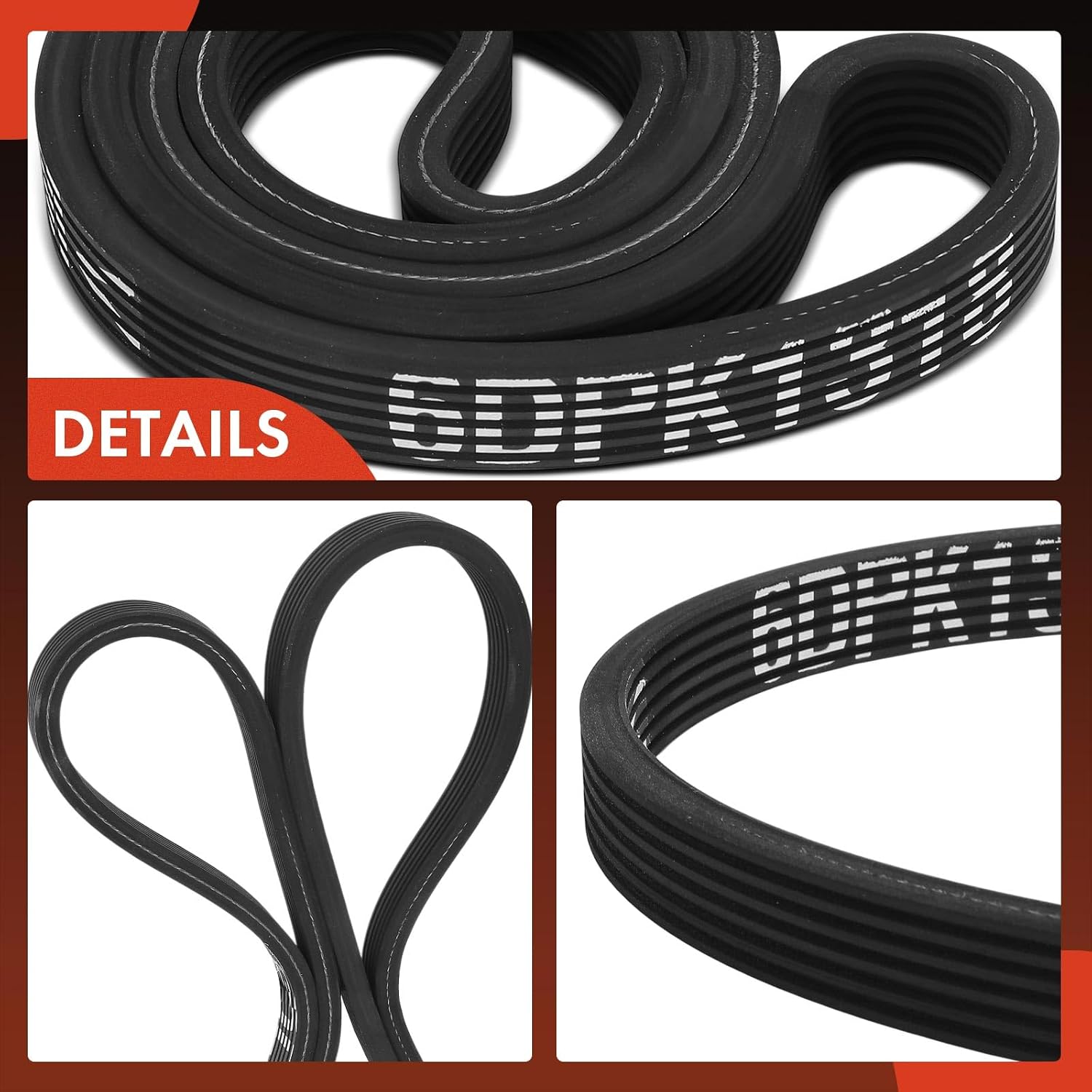 A-Premium Serpentine Belt 51.9 In Dual-Sided For Volkswagen Jetta 2002-2004, Golf 2003-2005, R32 2004 & Audi TT Quattro 2004-2006, GAS