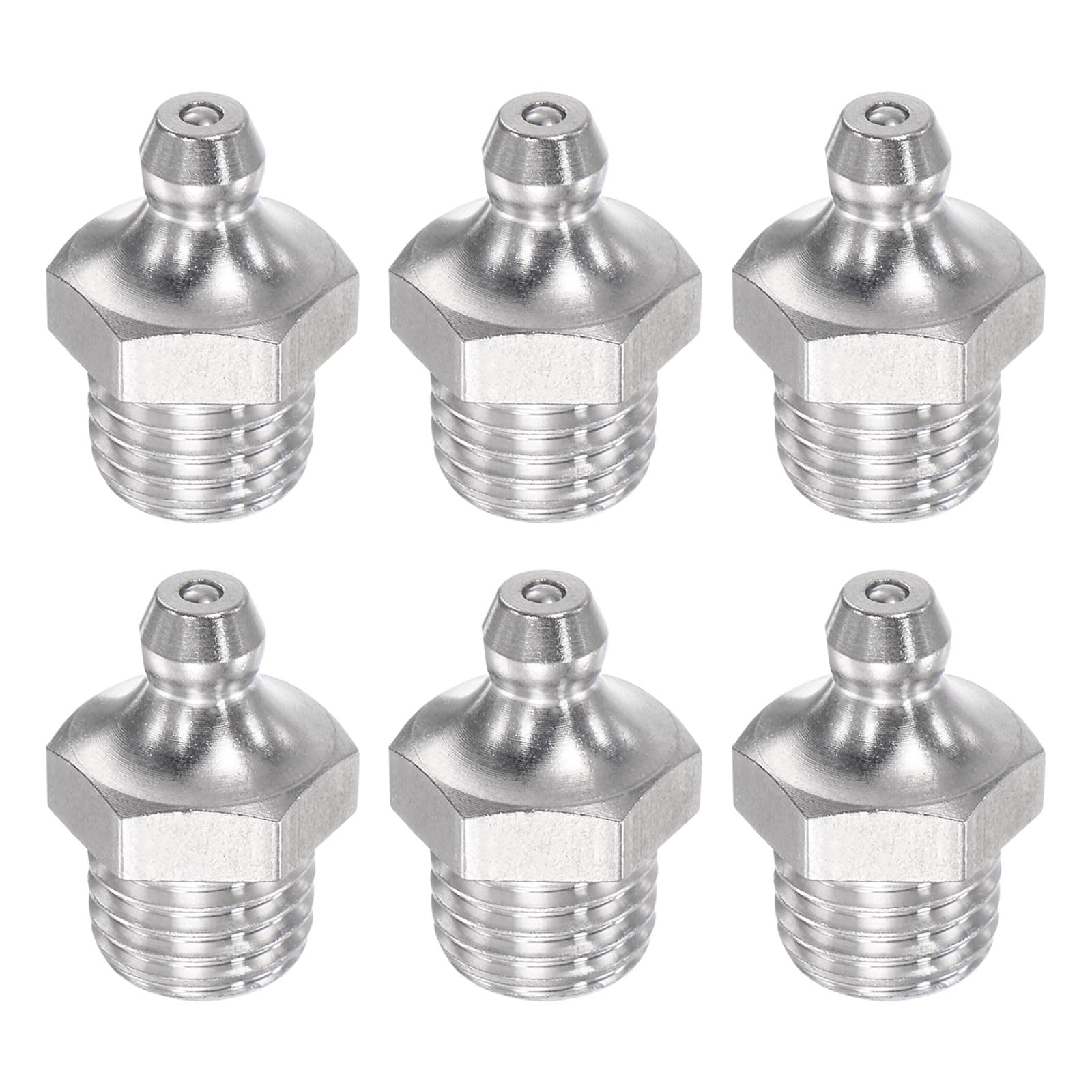 uxcell 6Pcs Metric Stainless Steel Straight Grease Fitting M12 x 1.5mm Thread Hydraulic Grease Fitting Accessories