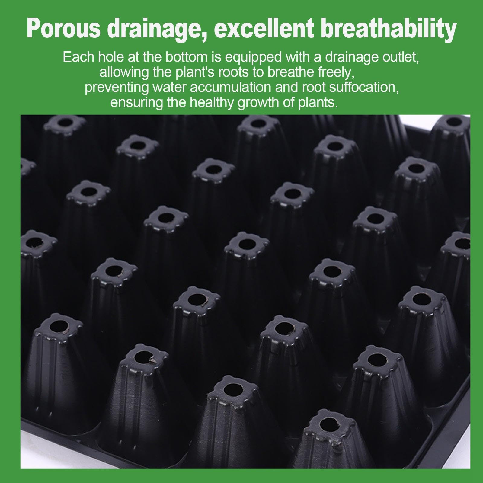 Bandejas de Cultivo con Orificios de Drenaje Que ofrecen soluciones de Drenaje para una gestión óptima de Las plántulas. Bandejas para Plantas Resistentes a la, 150 Gramos, 540 x 280 mm