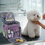 Sac de grooming pour chien, Sac de tote organisateur de fournitures de g Rooming pour chiens, Parfait pour les accessoires de kit d'outils de grolling pour animaux de compagnie, violet