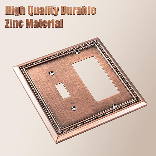 Vista 509 de Henne Bery Sunken Pearls - placa decorativa de pared para interruptor (Palanca simple, 2 unidades, níquel satinado)