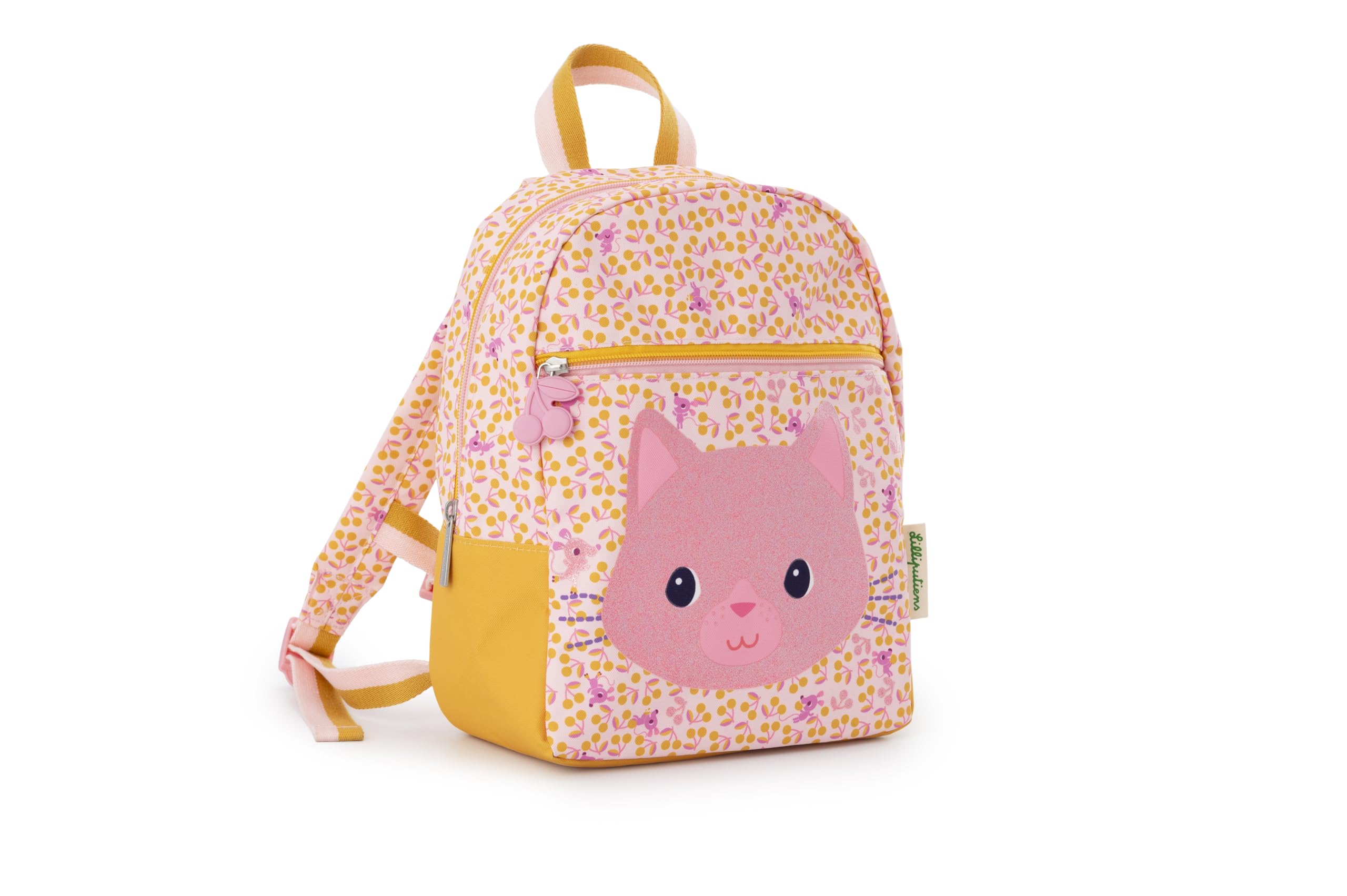 LILLIPUTIENS - Mochila de PET Reciclado Jeanne el Gato - Mochila para niños con gran bolsillo, tirantes, correa y espacio para botella - Fabricada en materiales resistentes al agua-​Desde 3 años
