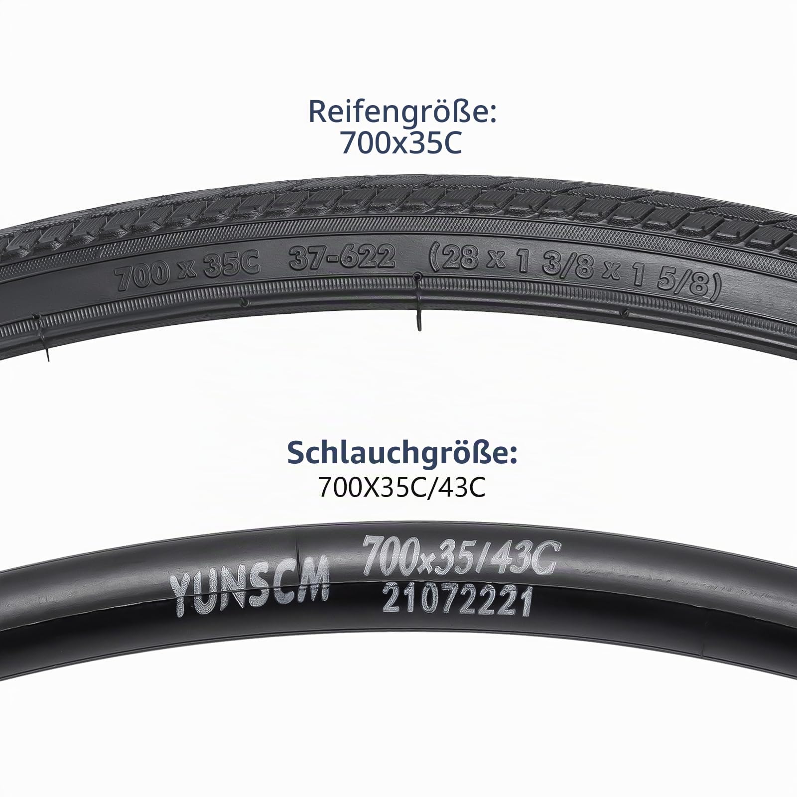 YunSCM 2Pcs Faltbare 700C Fahrradreifen 700x35C/28 Zoll Mantel 37-622 Kompatibel mit Stadt/Straße 700x33C 700x34C 700 x 35C 700x36C 700x37C Reifen