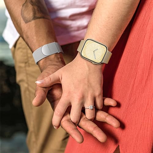 Miniatura 6 de ZALAVER Correa de metal compatible con correas de Apple Watch de 1.496 in 1.575 in 1.614 in 1.654 in 1.732 in 1.772 in 1.929 in para mujeres y