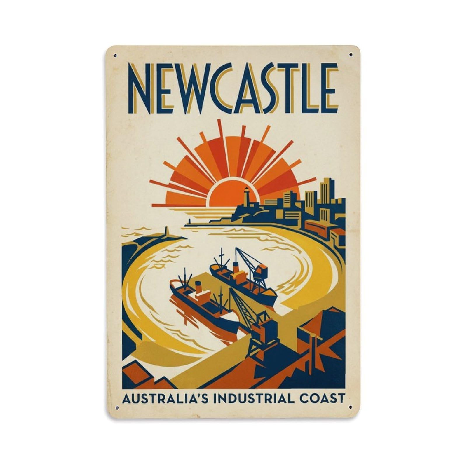 Metal Tin Sign Vintage Travel Australia Newcastle