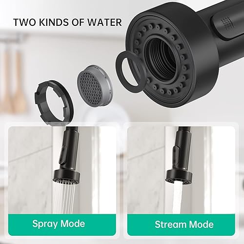 Miniatura 9 de Grifos de cocina con rociador extraíble, grifo de fregadero de cocina comercial de resorte de níquel cepillado, latón macizo con mesa de montaje de