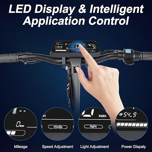 Miniatura 4 de Patinete eléctrico para adultos, velocidad máxima de 28 MPH, motor de 1200 W, neumáticos todoterreno de 10.5 pulgadas con amortiguador de resorte