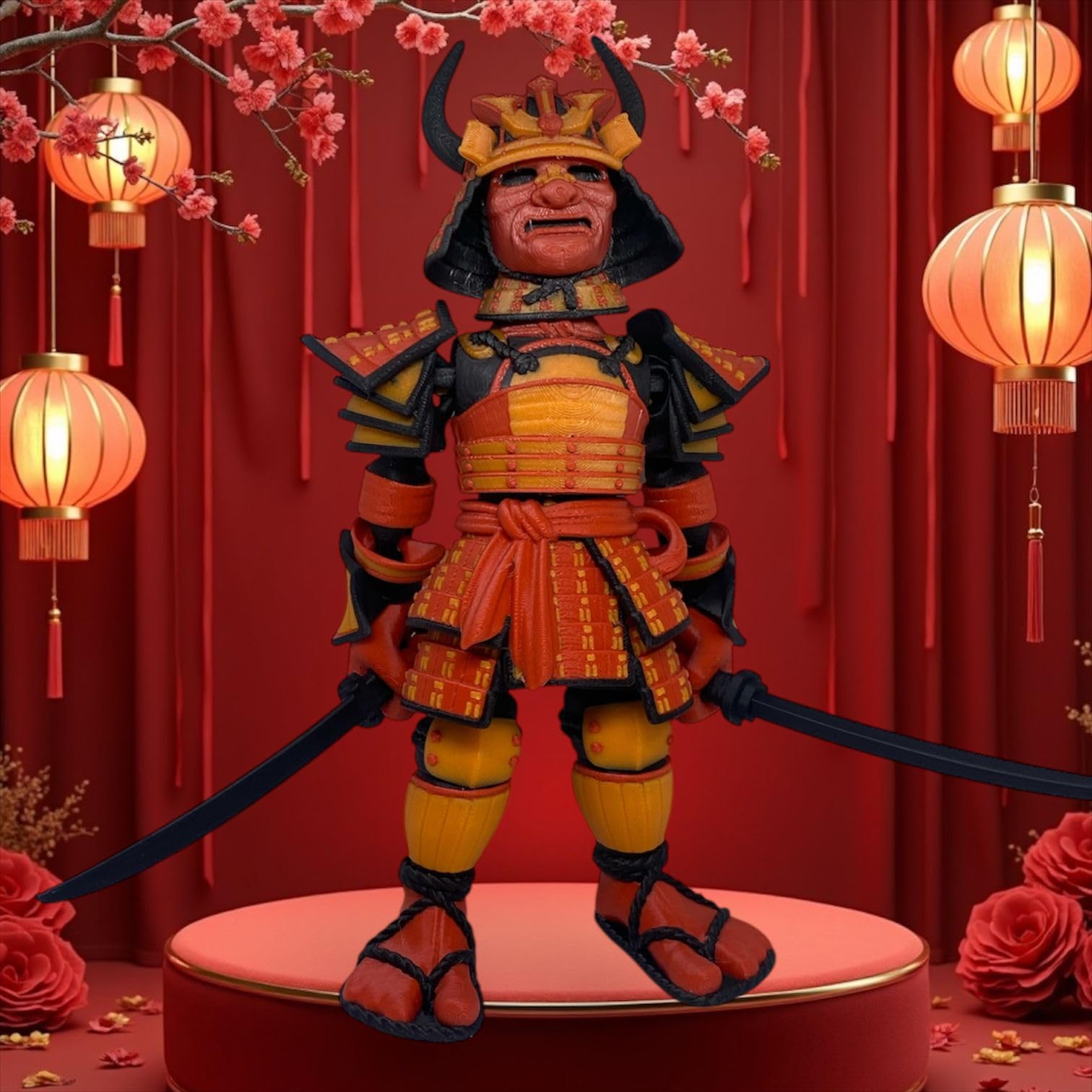 Amazon.com: Articulated Samurai Figurine 8 in – Stunning 3D