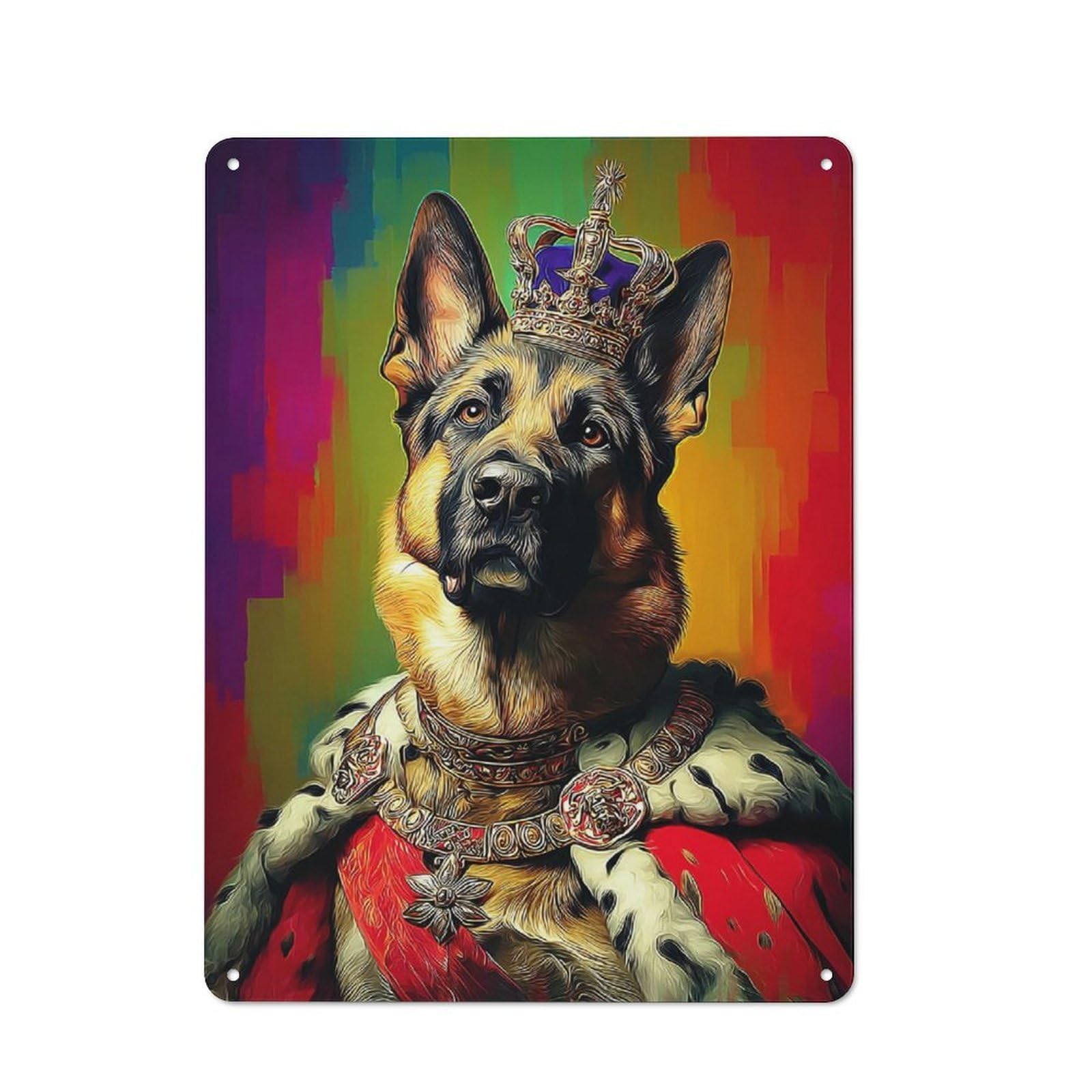 Royal Canine Majesty Portrait -1 Vintage Tin Sign 40x30cm, Rustic Bistro Wall Plaque for Kitchen, Cafe, Pantry Or Dining Room