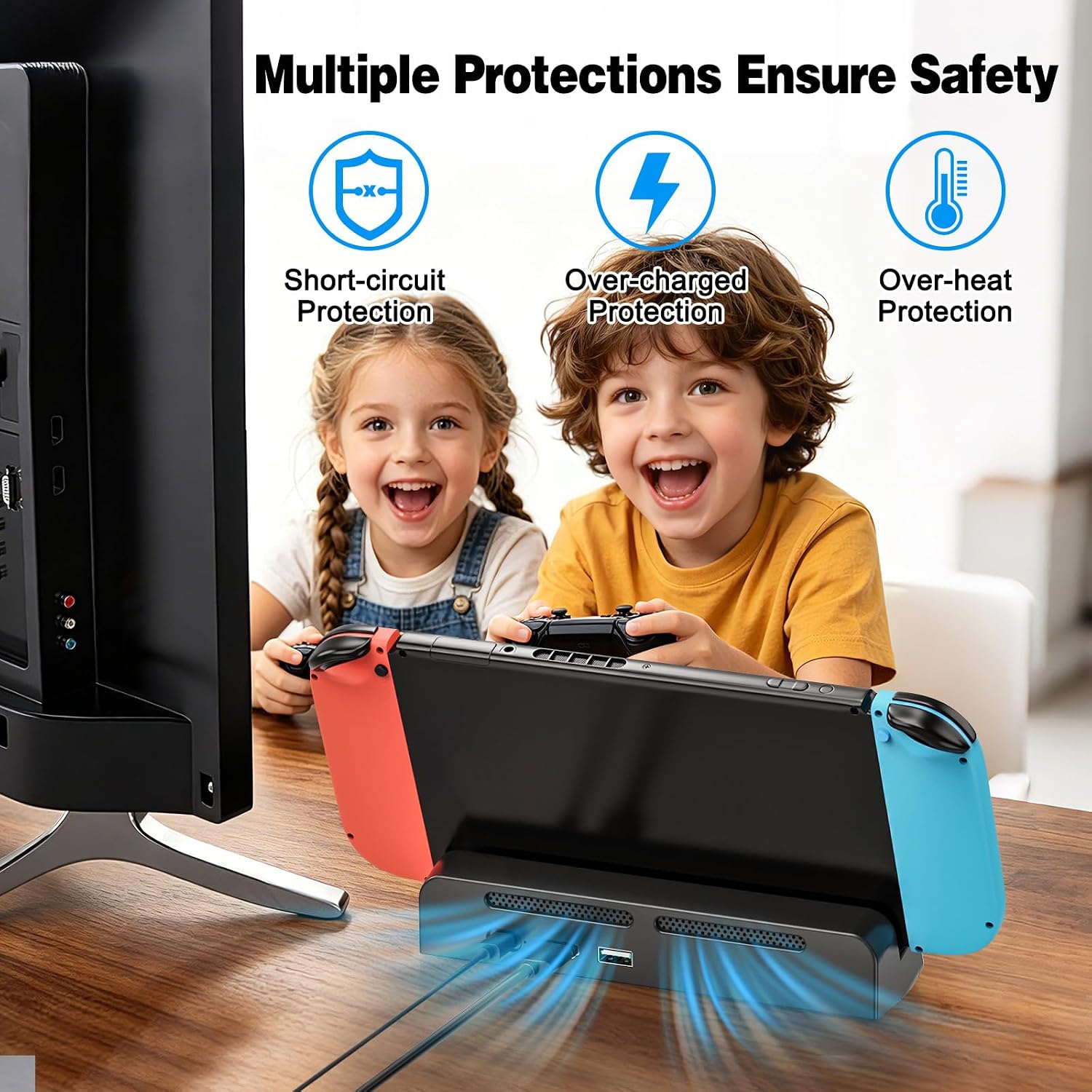 Tendak Switch Dock for Nintendo Switch 2, Replacement for Official Dock | Portable Docking Station with 4K@60Hz HDMI Output/USB 3.0 Port/Type C Port (Compatible with Nintendo Switch 2 only)