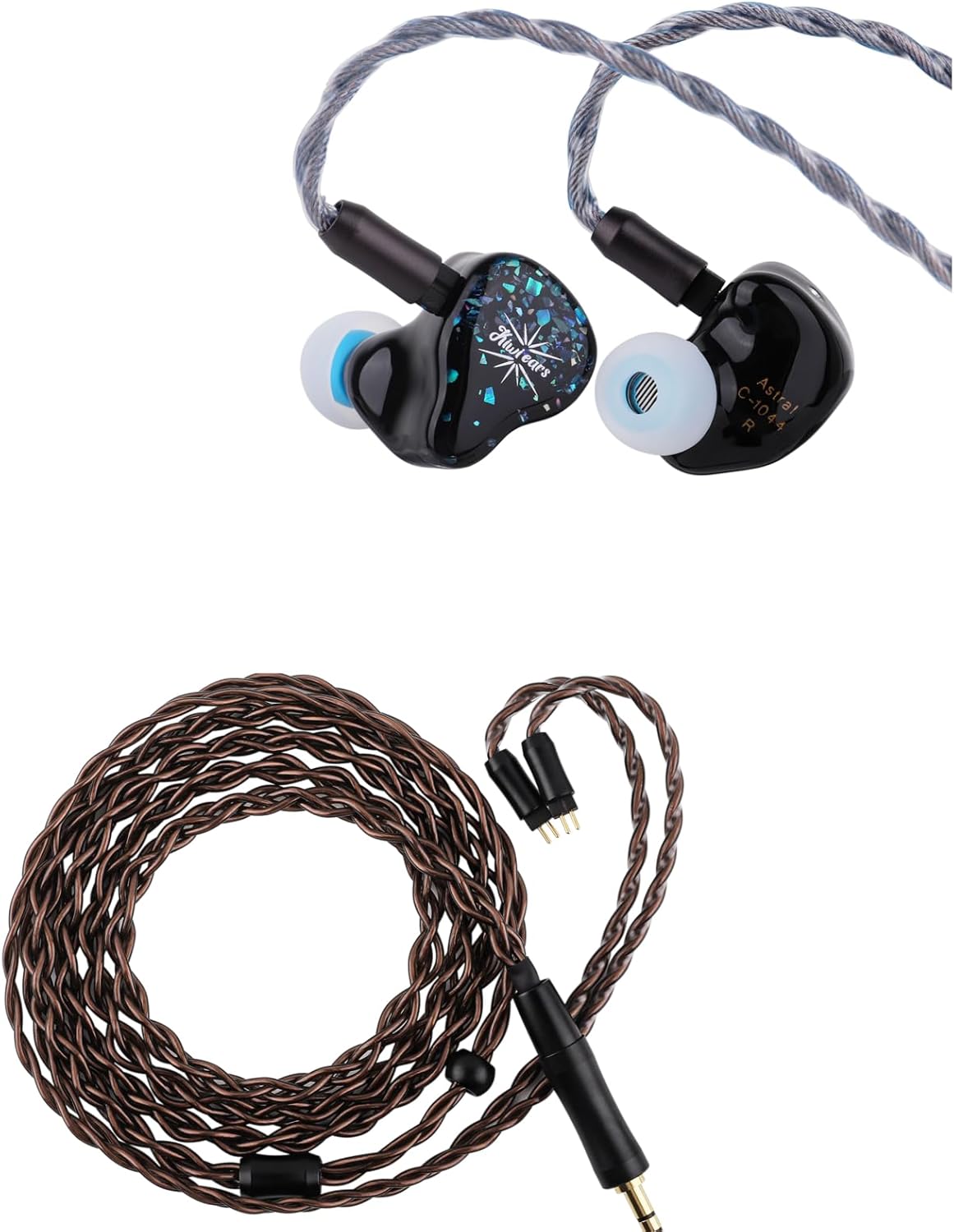 Linsoul Kiwi Ears Astral 1DD+6BA Hybrid in Ear Monitor, Wired Earbuds, HiFi Studio Recording &Mixing Earphone, Portable Gaming IEMs for Professional Music Engineers Audiophiles (Blue) Kiwi E